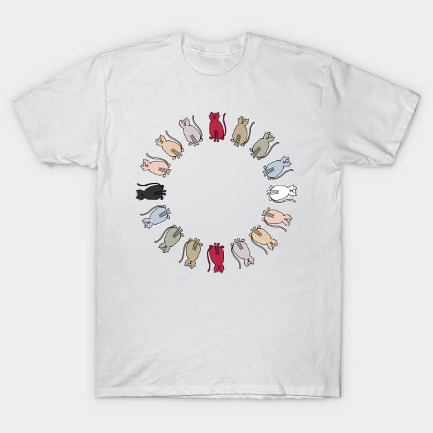 Circle of Magentaverse Rainbow Cats T-Shirt by ellenhenryart